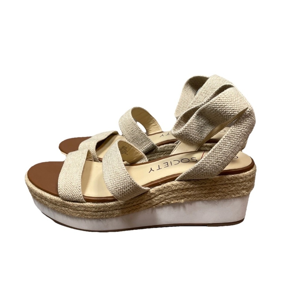 Sole Society Aven Espadrille Wedge Heel Sandel Women’s Size 10 Natural Woven